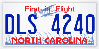 NC license plate DLS4240