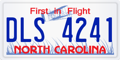 NC license plate DLS4241