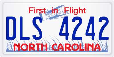 NC license plate DLS4242