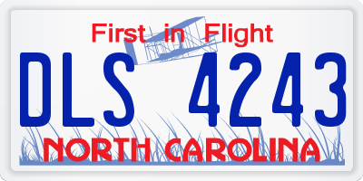NC license plate DLS4243