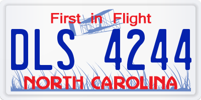 NC license plate DLS4244
