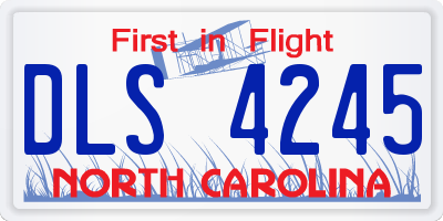 NC license plate DLS4245