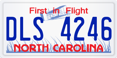 NC license plate DLS4246