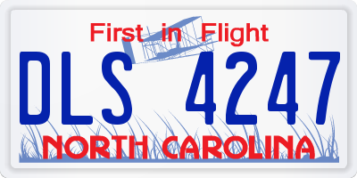NC license plate DLS4247