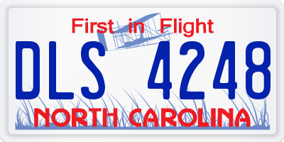 NC license plate DLS4248