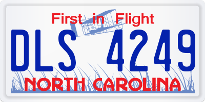 NC license plate DLS4249
