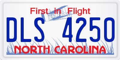NC license plate DLS4250