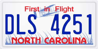 NC license plate DLS4251