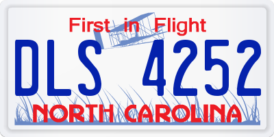 NC license plate DLS4252