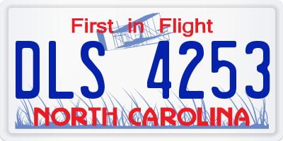 NC license plate DLS4253