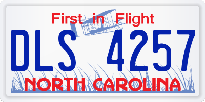NC license plate DLS4257
