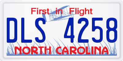 NC license plate DLS4258