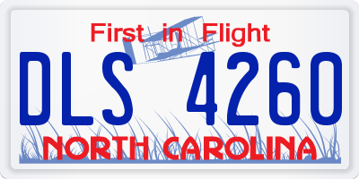 NC license plate DLS4260