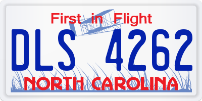 NC license plate DLS4262