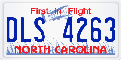 NC license plate DLS4263