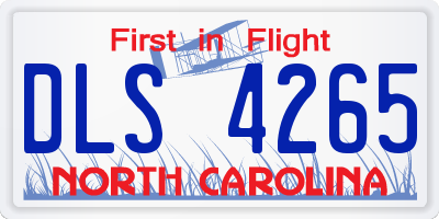 NC license plate DLS4265