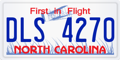 NC license plate DLS4270