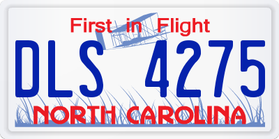 NC license plate DLS4275