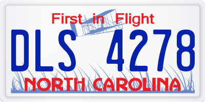 NC license plate DLS4278