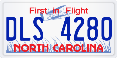 NC license plate DLS4280
