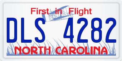 NC license plate DLS4282