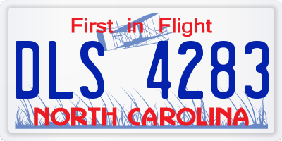 NC license plate DLS4283