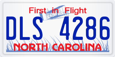 NC license plate DLS4286