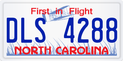 NC license plate DLS4288