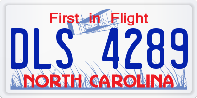 NC license plate DLS4289