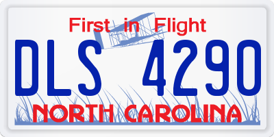 NC license plate DLS4290