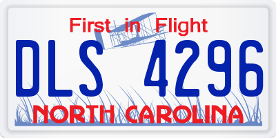 NC license plate DLS4296