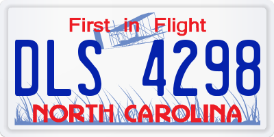 NC license plate DLS4298