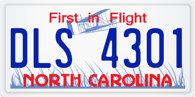 NC license plate DLS4301
