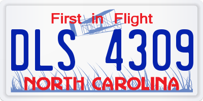 NC license plate DLS4309