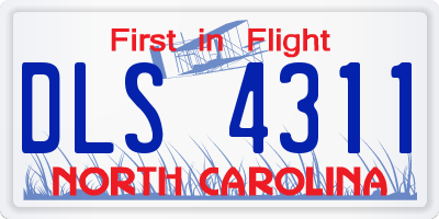 NC license plate DLS4311
