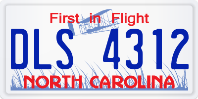 NC license plate DLS4312