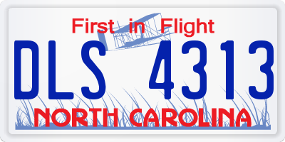 NC license plate DLS4313