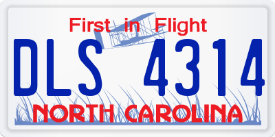 NC license plate DLS4314