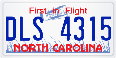 NC license plate DLS4315