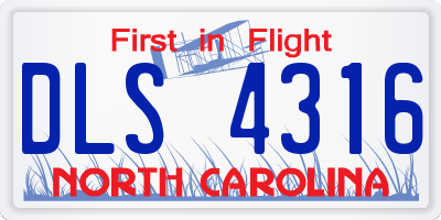 NC license plate DLS4316