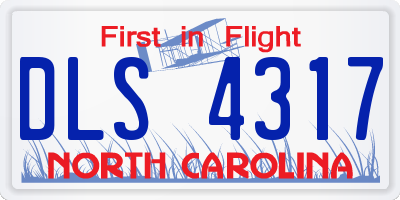 NC license plate DLS4317