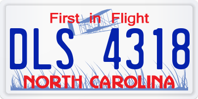 NC license plate DLS4318