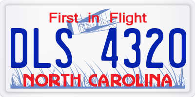 NC license plate DLS4320
