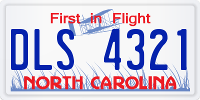 NC license plate DLS4321