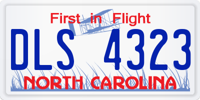NC license plate DLS4323