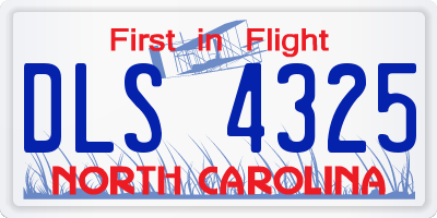 NC license plate DLS4325
