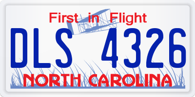 NC license plate DLS4326