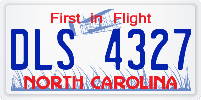 NC license plate DLS4327