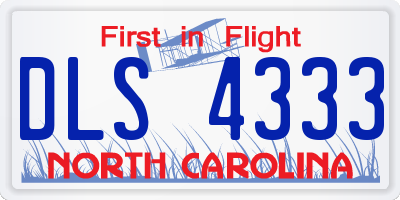 NC license plate DLS4333