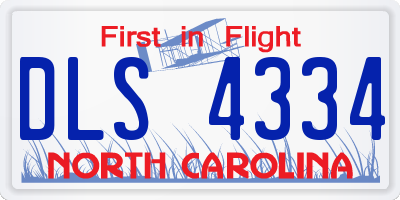 NC license plate DLS4334